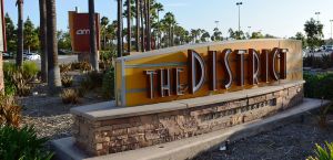 Aerial view of The District Tustin, showcasing its vast open-air layout
